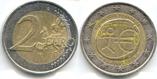Monete euro rara difetti di - 2,